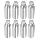 Portable Aluminum Perfume Bottle with Screw Cap Refillable Leakproof Silver