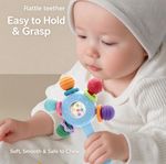Baby Rattle Teether Toy BPA Free Silicone Teething Ring for Newborn Infant