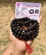 LAB CERTIFIED 5 Mukhi RUDRAKSHA Black Rudraksh Mala ROSARY 108+1 Prayer Beads