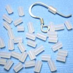 100 Soft Clear Rubber Tube Earring Backs Stoppers 4x2mm