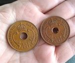 East Africa 2 1936 Edward VIII 10cent Coins H & KN Mint Marks