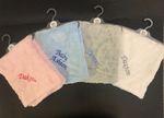 Personalised Baby Girl Boy Unisex Blanket Embroidered Name Grey Pink Blue White