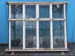 Large Victorian Antique Original 1900s Leaded Stained Glass Window Frame