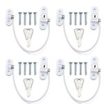 2 Pair of  White Window Door Cable Restrictor Child Baby Safety Security Lock