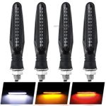x4 Sequential Double 24LED Motorcycle Turn Signal Indicator Light DRL Brake Lamp