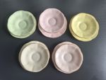 0pc Clare Bone China Plates & Saucers Pink Green Yellow Vintage