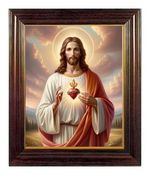 THE SACRED HEART OF JESUS - ROMAN CATHOLIC CHRISTIAN FRAMED PRINT / PICTURE 313