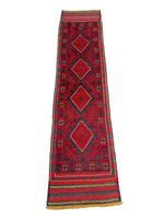 Authentic Tribal Vintage Afghan Hallway Runner Rug 1.11x7.7 Handmade Wool Carpet