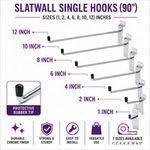 SLATWALL HOOKS PIN ARM SLATBOARD PRONG SHOP FITTING DISPLAY 1" 4" 6" 8" 10" 12"