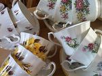 Job lot 50 Pretty Vintage Tea Cups & Saucers- Ideal for use at Tea Parties