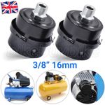 2Pcs 16mm 3/8" Thread Metal Air Compressor Filter Intake Filter Noise Muffler UK