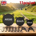 Hardened AR500 Steel Gong Targets 4"6"8" Shooting Target Set With Mount Hardware