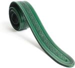 GREEN CELTIC EMBOSSED GENUINE LEATHER ACOUSTIC ELECTRIC BASS GUITAR STRAP UKMADE