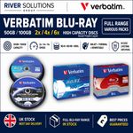 Verbatim Blu-ray BD-R DL Dual Layer 50GB 100GB M-DISC Inkjet Thermal Rewritable