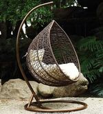 Brown Rattan Egg Chair Swing Outdoor Garden Patio Hanging Wicker Hammock Pod