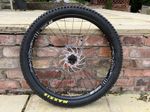 DT Swiss M1900 Spline Non-Boost 27.5” Front Wheel. VGC. Fitted Rotor & Tyre.