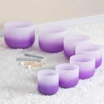 CVNC 7 PCS 6-12 Inch Crystal Singing Bowl Set with Mallet