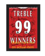 FRAMED 1999 TREBLE MAN UNITED SIGNED PRINTED PHOTO AUTOGRAPH MANCHESTER SHIRT
