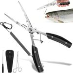21CM Fishing Pliers Multi-tool Hook Removal Disgorger Line Cutter Snips + Lanyar