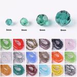 3mm 4mm 6mm 8mm Round (32 Facets) Faceted Cut Crystal Glass Loose Beads Lot