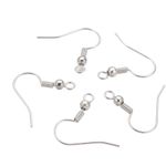 100 x Earring Hook Fish Hooks Wires Silver Plated NICKEL FREE Jewellery Making
