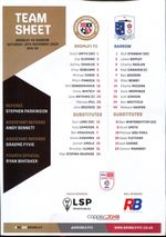 Bromley v Barrow 15/11/25 Team Sheet League 2