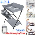 Folding Baby Changer Unit Changing Organizer Table Nappy Diaper With Storage