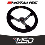 Motamec Race Rally Steering Wheel Deep Dish 350mm Black Suede and Titanium Spoke