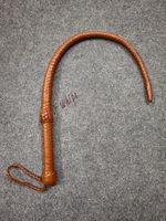 Genuine Cowhide Top Leather 31" Long Bullwhip Real Tan Kinky Flogger Stingy Whip
