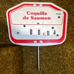 Coquille de Saumon Vintage Food Advertising Price Sign Number Display