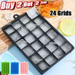 Large Ice Cube Tray Square Ice Cubes Silicone Old Fashioned 24 Grids Cube Tray