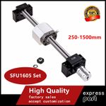 SFU1605 BallScrew 250~1500mm End Machine+BK/BF12+Nut Housing+6.35*10mm Coupler