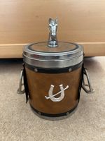 Vintage 1970s Horse Head Ice Bucket with Leather Trim Equestrian Theme