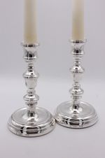 Georgian Style Sterling Silver Candlesticks Birmingham 1991, 6 Inches tall