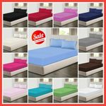 Extra Deep 25cm Fitted Sheets Bed Sheets & Pillow Cases Single Double King Size