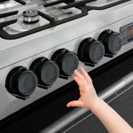 Stove Knob Covers for Child Safety - 5 Pack Babepai Upgraded Double-Key Black 