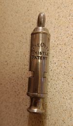Vintage "The City Whistle" Patent Collectible Metal Whistle