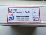 Robert Scott Red 16" Floor Maintenance Pads, 5-Pack, Buffing Polishing,