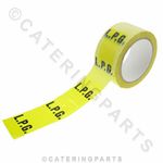LPG GAS PIPE INSTALLATION IDENTIFICATION TAPE 50mm x 33m YELLOW BLACK VINYL LP