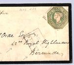 GB/BERMUDA Cover Edinburgh 42nd ROYAL HIGHLANDERS 1s Green Embossed 1849 WA4