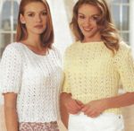 Ladies Pretty Lace Summer Top Knitting Pattern short sleeves DK 30-44" 1099