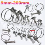 Double Wire Hose Clips 304 Stainless Steel Air Fuel Pond Pipe Tube Clamp 9-200mm