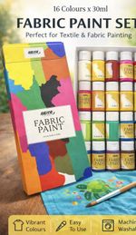 Nazca Colors Fabric Paint Set – 16 Colours x 30ml – Textile Paint Kit – New