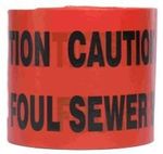 Underground Warning Tape Foul Sewer Pipe 150mm x 365m Red PE Film Marking Tape