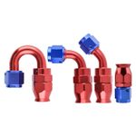 2Pcs AN 4/6/8/10/12 Straight/Elbow PTFE Fuel Hose Fitting 0/45/90/120/80 Degree