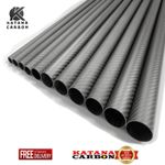 3K Carbon Fibre Tube Matte Twill Roll Wrapped OD 8–72mm 800/1000mm UK
