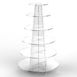 Cupcake Cake Display Stand - 6 Tier, Round Clear White Black Blue Pink Acrylic