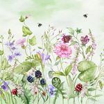 4 x Paper Napkins/33cm/3Ply/Decoupage/Flowers/Assorted Wild Flowers/Fruits