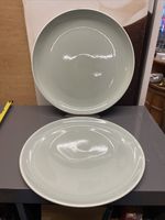 POOLE CELADON GREEN 31cm + 34cm Round PLATTERs See Listing