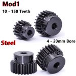 Mod1 10 - 150 Teeth Tooth Steel Pinion Gear Spur Gears 4 - 20mm Bore With Screw